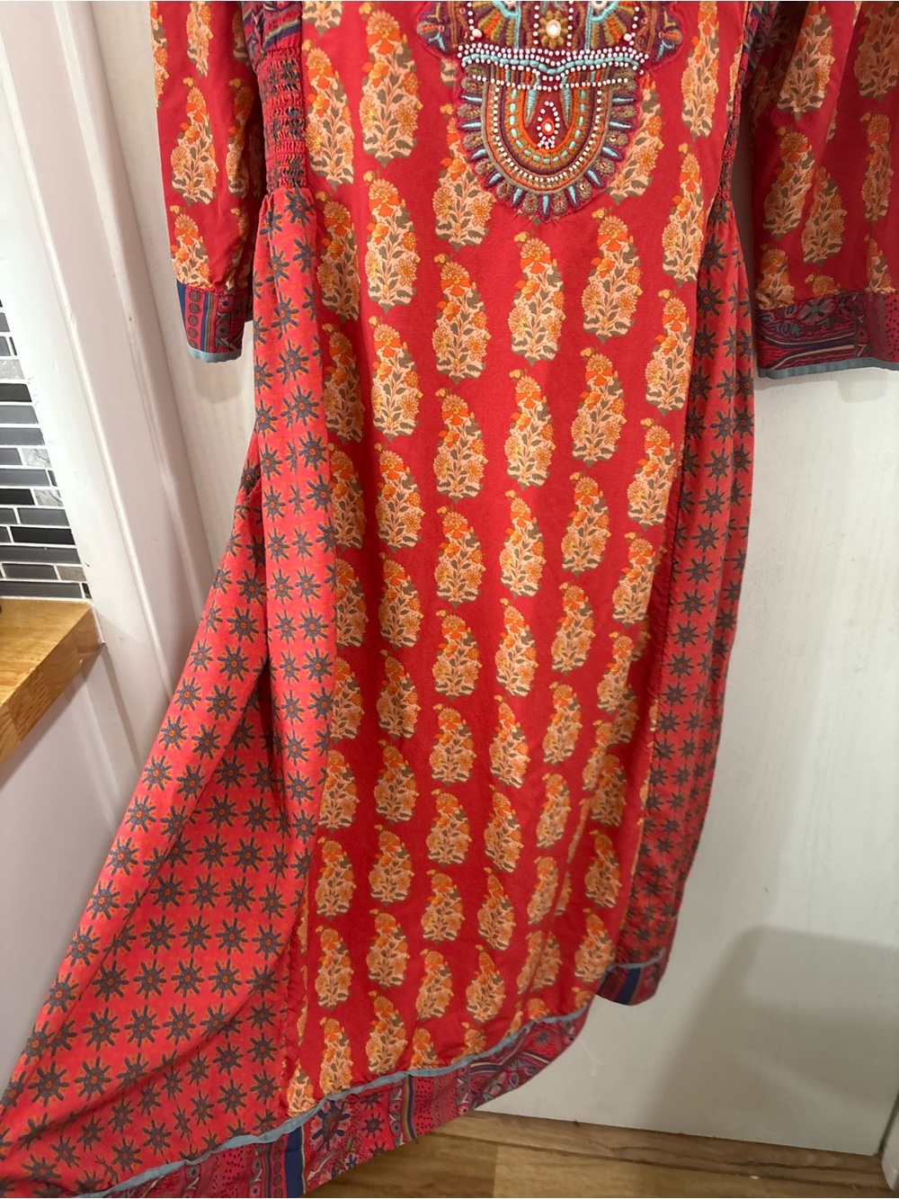 Bohemian Rust Paisley Print Maxi Dress - Picture 11 of 11